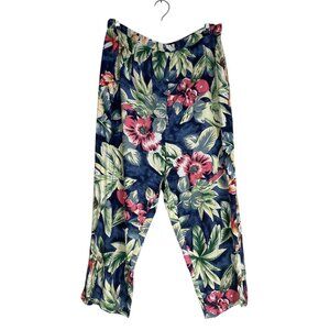 Vintage Pusser’s West Indies Silk Pants Culottes Womans L Tropical Floral